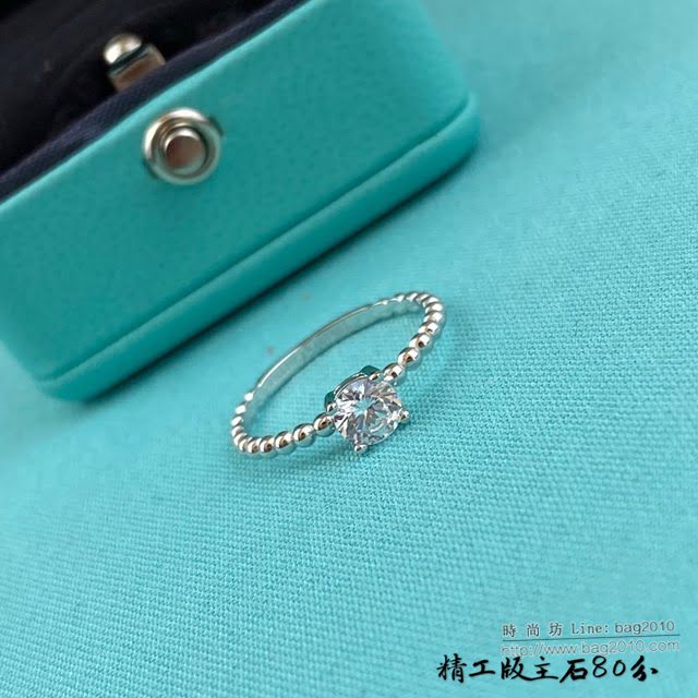 Tiffany純銀飾品 蒂芙尼女士專櫃爆款925純銀電鍍18k四爪鑽戒  zgt1700